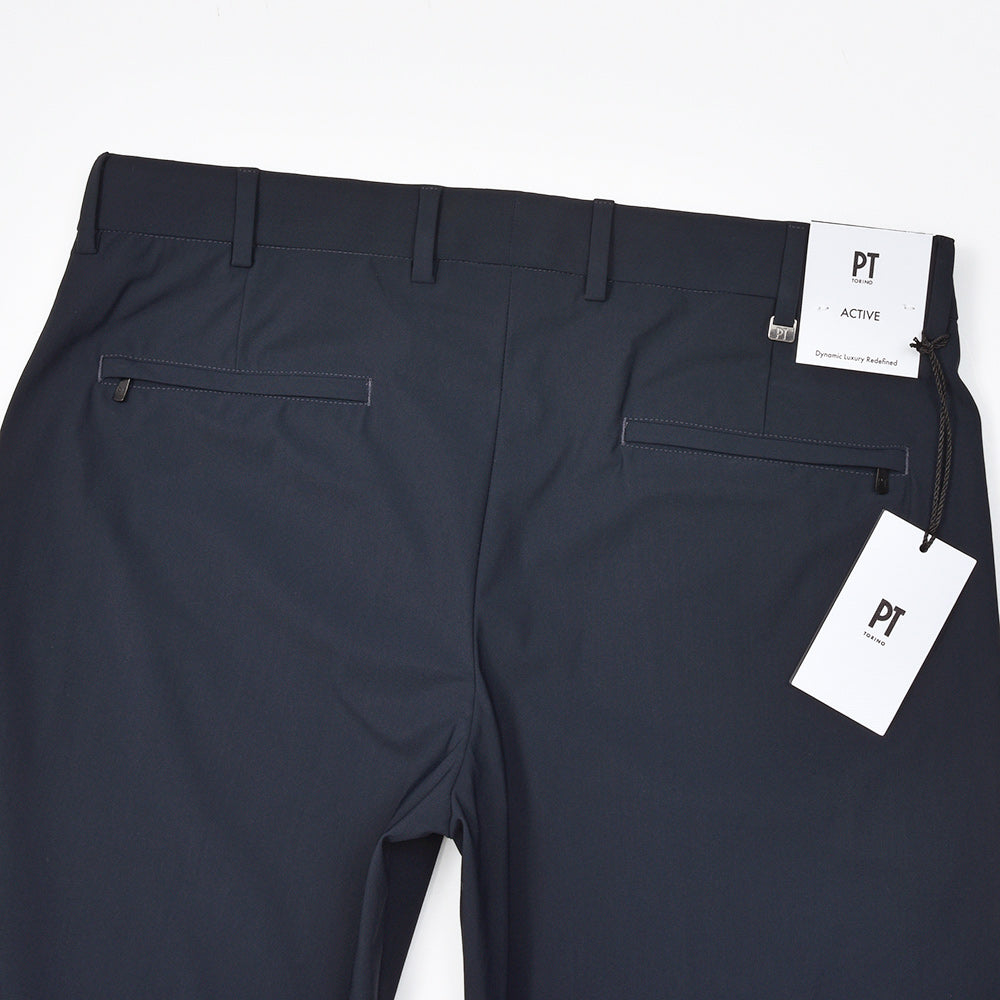 PT TORINO(ピーティー トリノ) ACTIVE ナイロンストレッチ ノープリーツパンツ EPSILON BACK ZIP/EJ04