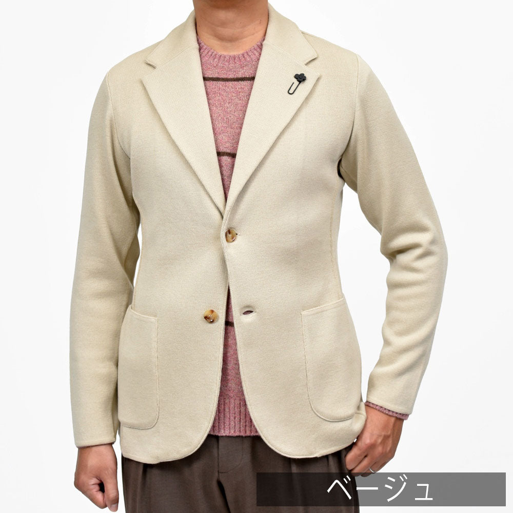 LARDINI(ラルディーニ) ウールミラノリブニットジャケット CNCJLJM56/CN65000