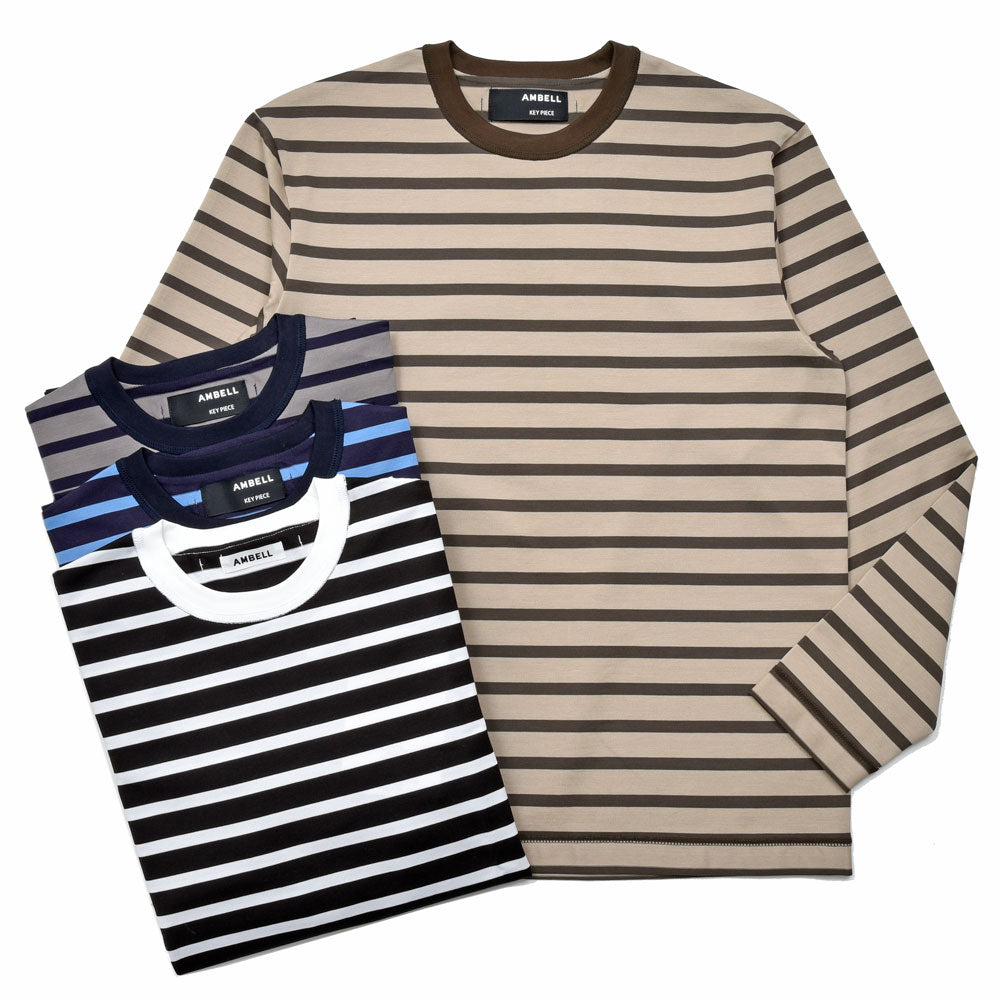 AMBELL(アンベル) KEY PIECE コットンボーダークルーネックL/Sカットソー 00018(4)