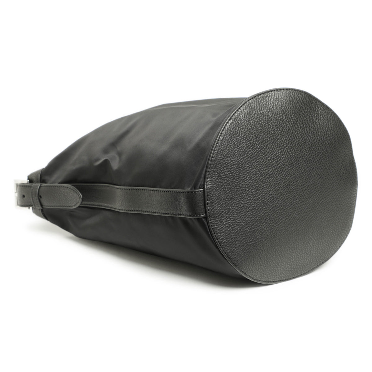 ペレティエ / ナイロン×シボレザー ショルダーバッグ/シルバーパーツ/Seau epaule BUCKET SHOULDER/BLACK