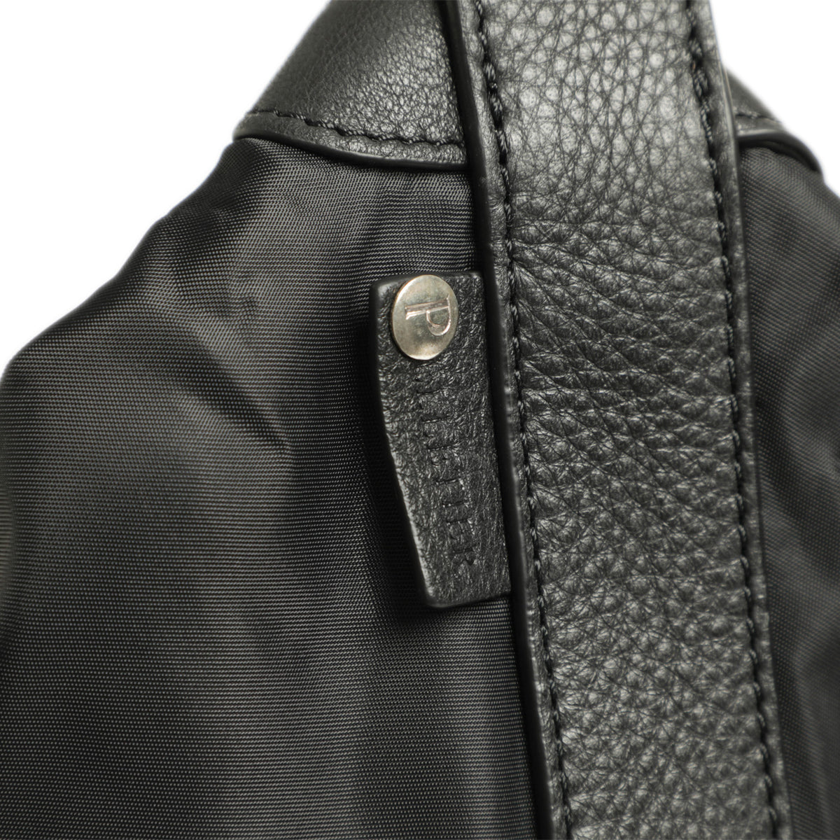 ペレティエ / ナイロン×シボレザー ショルダーバッグ/シルバーパーツ/Seau epaule BUCKET SHOULDER/BLACK