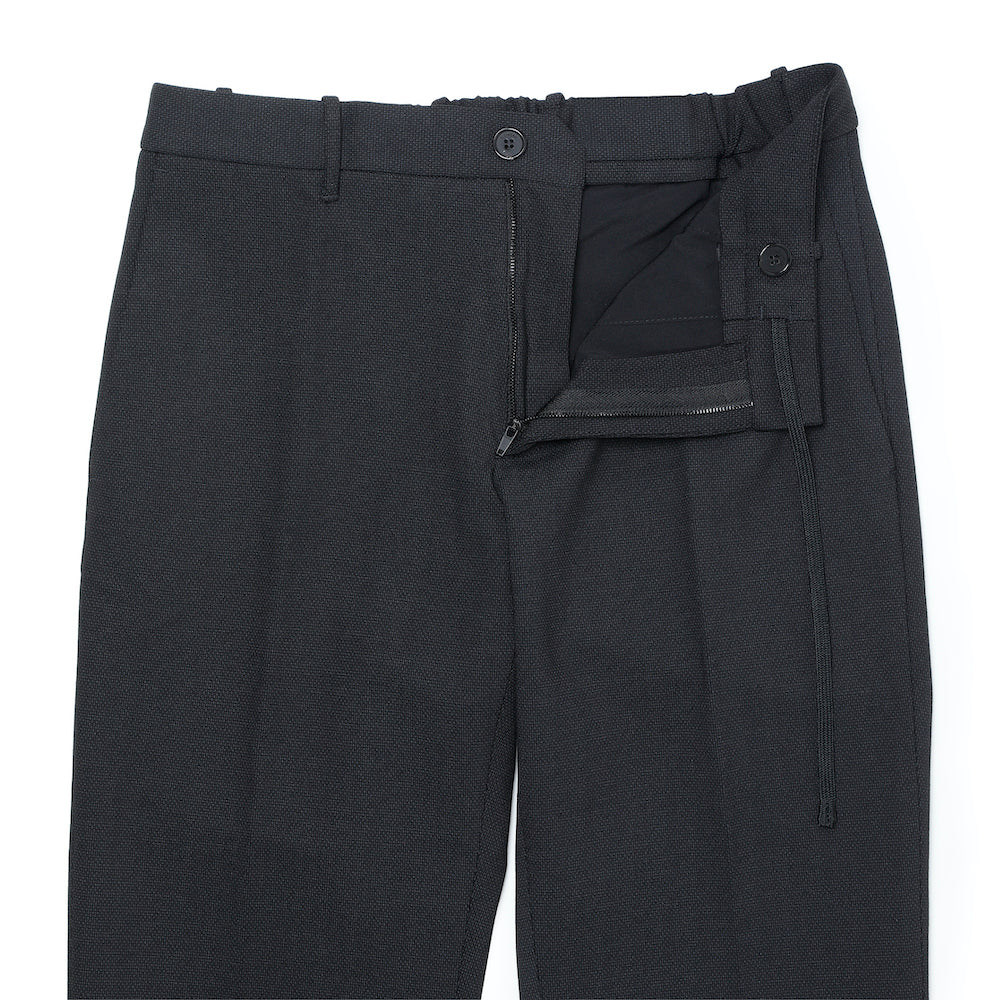 インコテックス / テクノジャージー バーズアイ ノープリーツ バックシャーリング パンツ(インドローコード付き)/SLIM FIT/1TS084 40950/ブラック