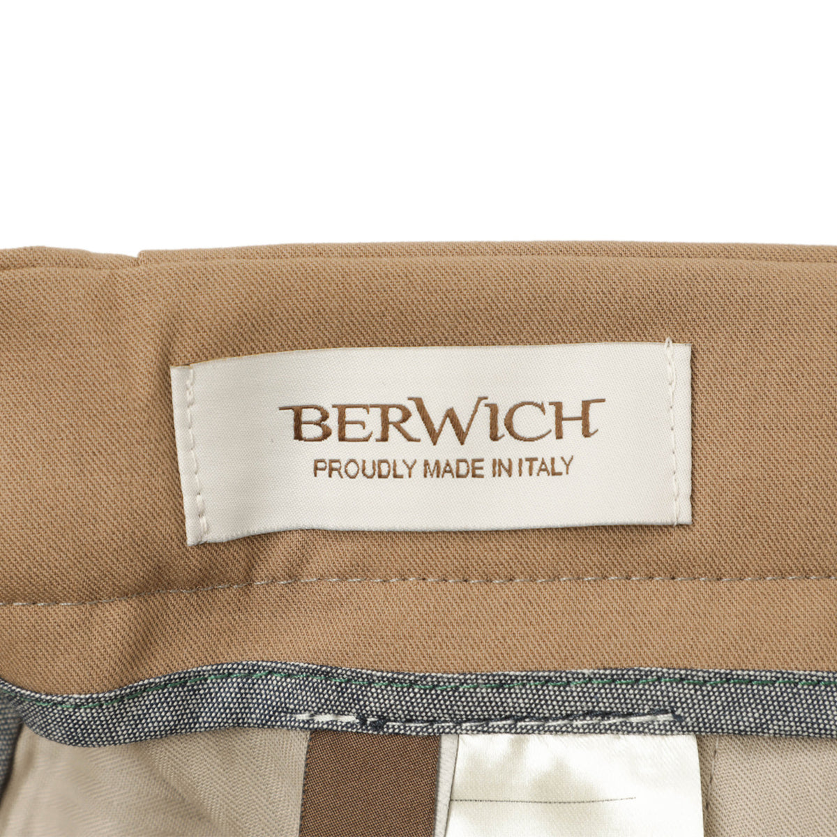 BERWICH(ベルウィッチ)SCOTCH|ワイドテーパードパンツ/ベルトレス・ツープリーツ/ウール混ストレッチ/サイドアジャスター付き/GF1782X/ベージュ
