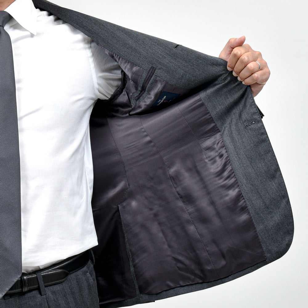 guji(グジ) ウールヘリンボーンストライプ3B1プリーツスーツ MADE BY RING JACKET / Ermenegildo Zegna - TROFEO 17152200028