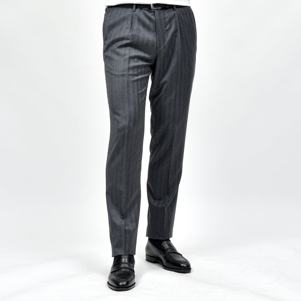 guji(グジ) ウールヘリンボーンストライプ3B1プリーツスーツ MADE BY RING JACKET / Ermenegildo Zegna - TROFEO 17152200028