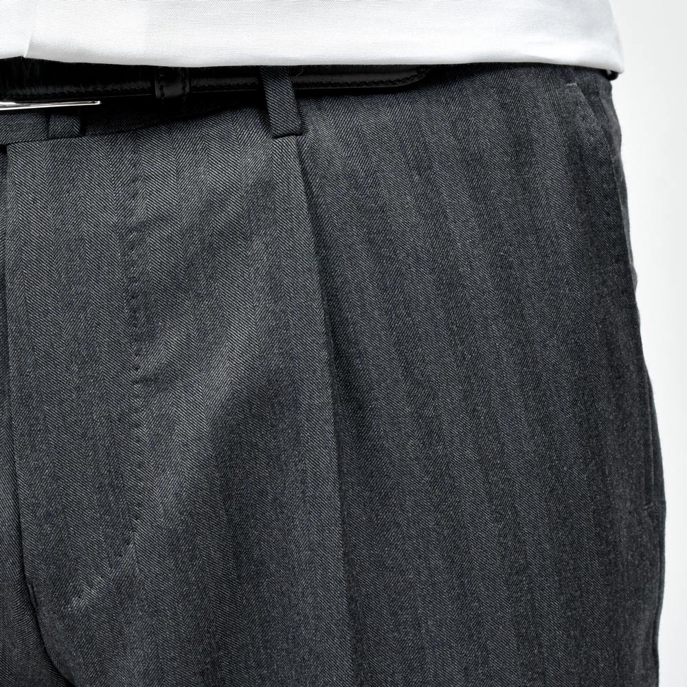guji(グジ) ウールヘリンボーンストライプ3B1プリーツスーツ MADE BY RING JACKET / Ermenegildo Zegna - TROFEO 17152200028