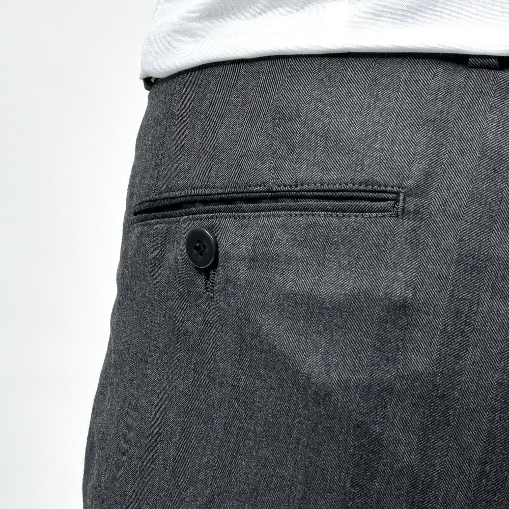 guji(グジ) ウールヘリンボーンストライプ3B1プリーツスーツ MADE BY RING JACKET / Ermenegildo Zegna - TROFEO 17152200028