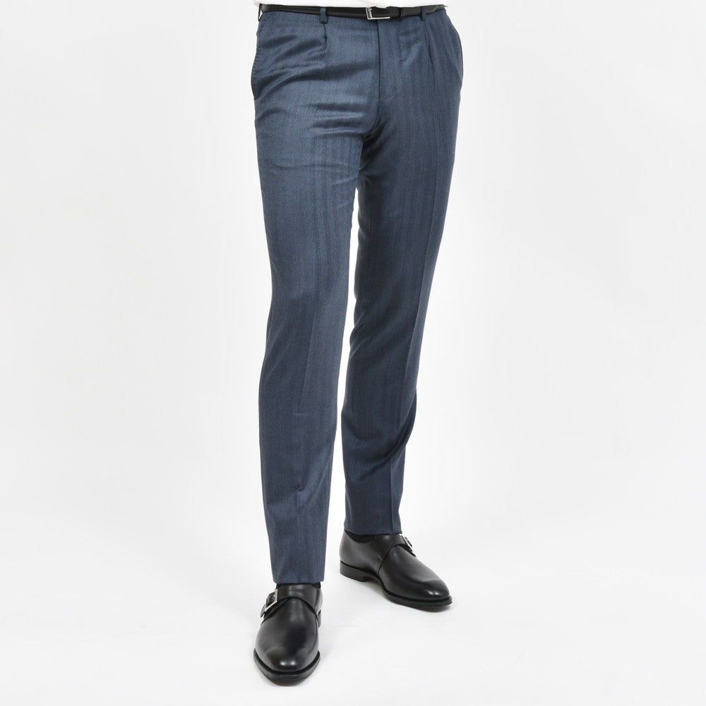 guji(グジ) ウールヘリンボーンストライプ3B1プリーツスーツ MADE BY RING JACKET / Ermenegildo Zegna - TROFEO 17152200028
