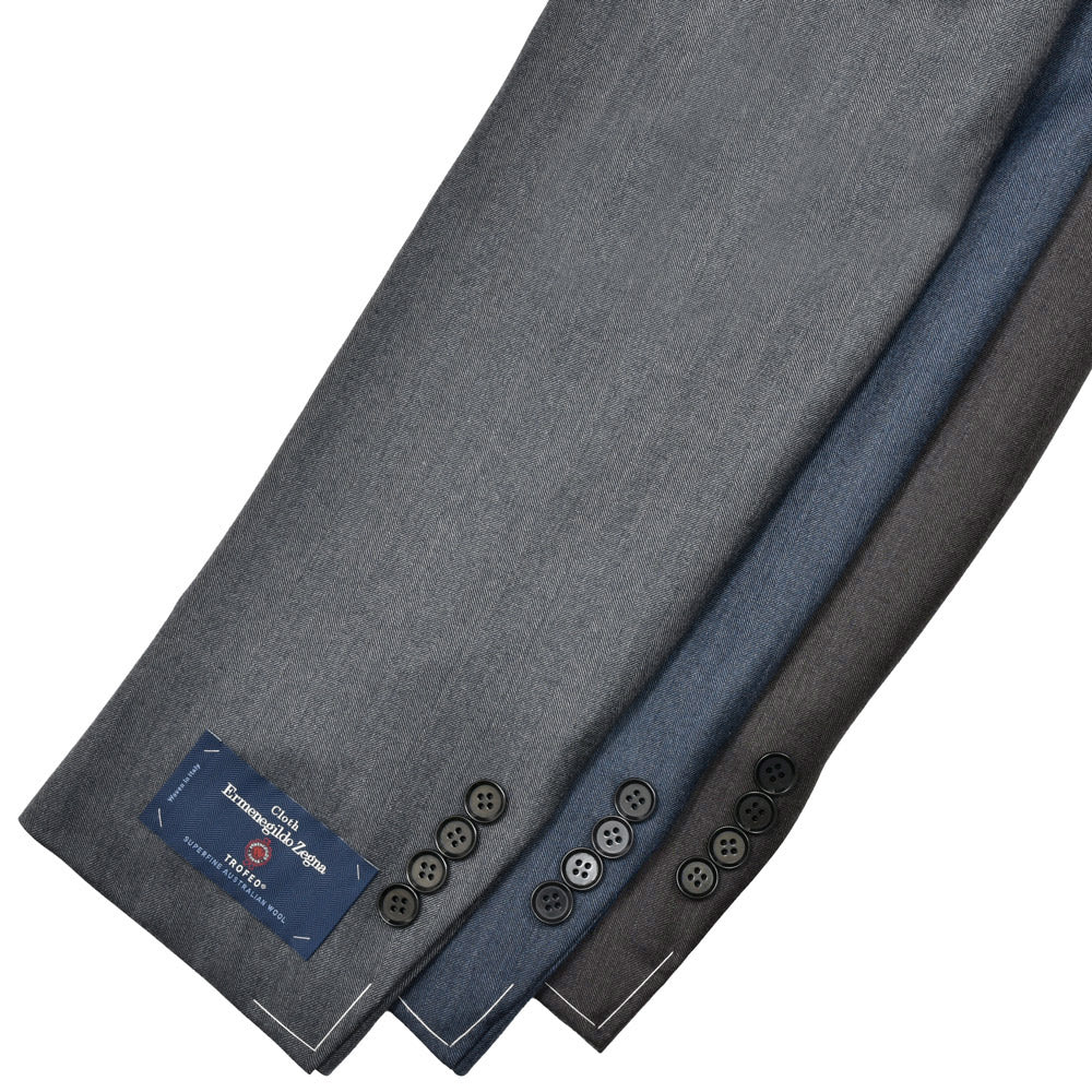guji(グジ) ウールヘリンボーンストライプ3B1プリーツスーツ MADE BY RING JACKET / Ermenegildo Zegna - TROFEO 17152200028