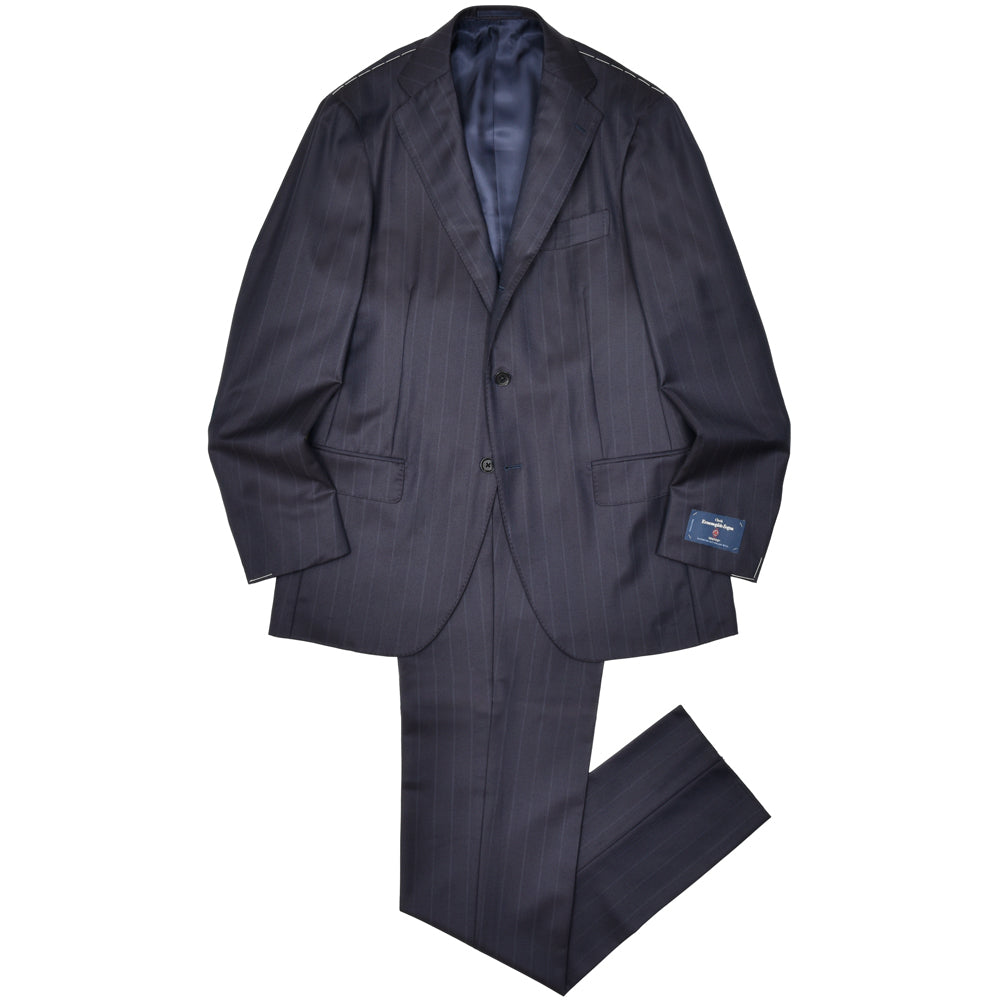 guji(グジ) ウールシャドーストライプ3B1プリーツスーツ MADE BY RING JACKET / Ermenegildo Zegna - TROFEO 17152201028