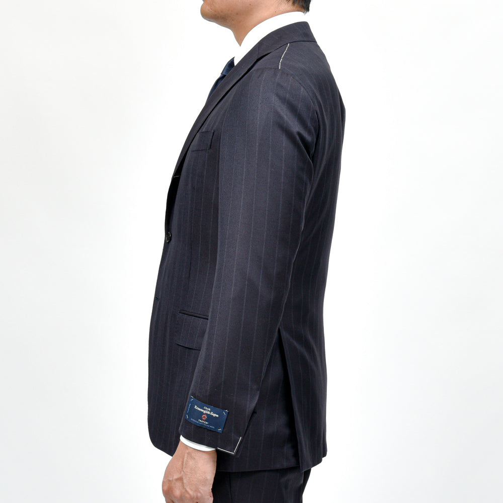 guji(グジ) ウールシャドーストライプ3B1プリーツスーツ MADE BY RING JACKET / Ermenegildo Zegna - TROFEO 17152201028