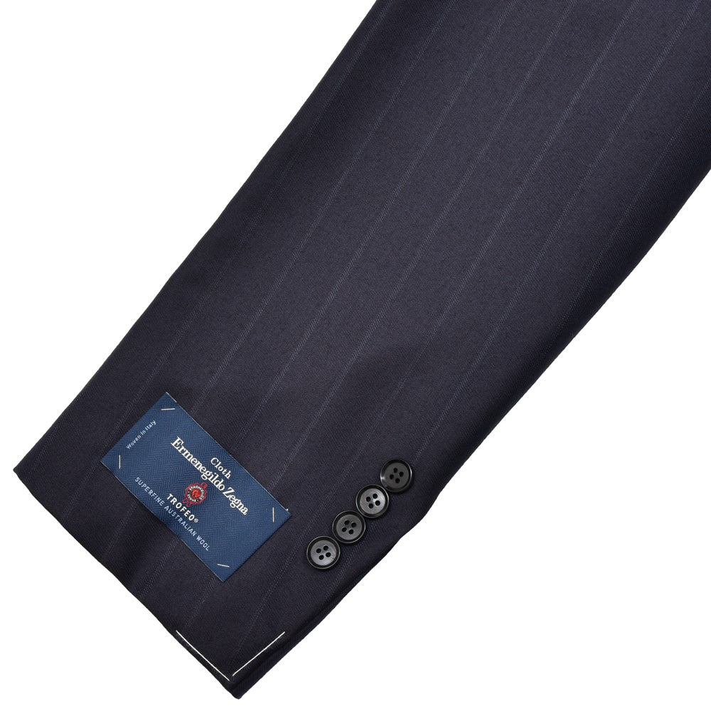 guji(グジ) ウールシャドーストライプ3B1プリーツスーツ MADE BY RING JACKET / Ermenegildo Zegna - TROFEO 17152201028