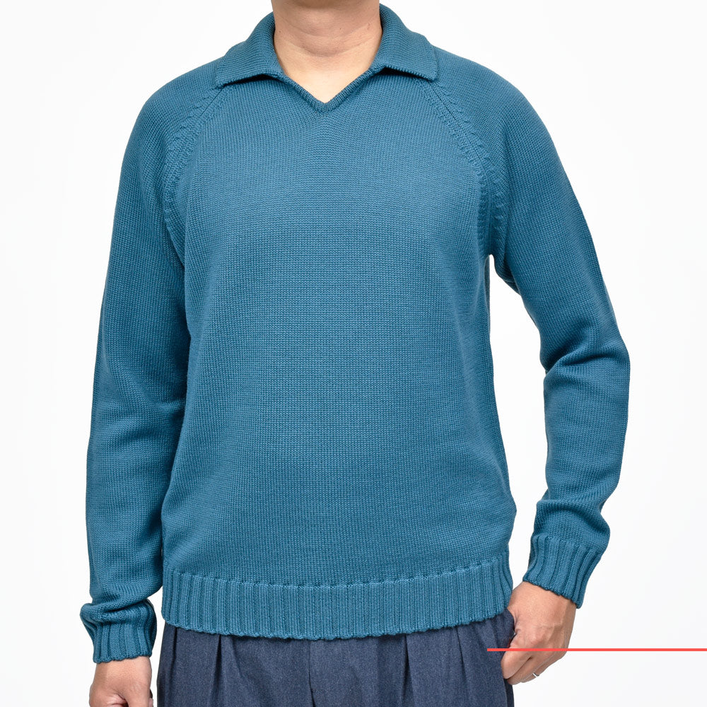 ZANONE(ザノーネ) 5ゲージウールスキッパーニットポロ SLIM FIT/472-45420