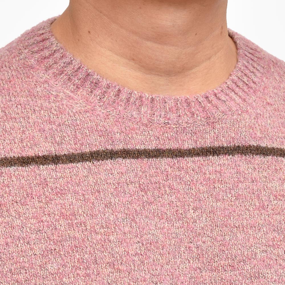 ZANONE(ザノーネ) 7ゲージウールナイロンクルーネックボーダーニット SLIM FIT/472-45413(M)