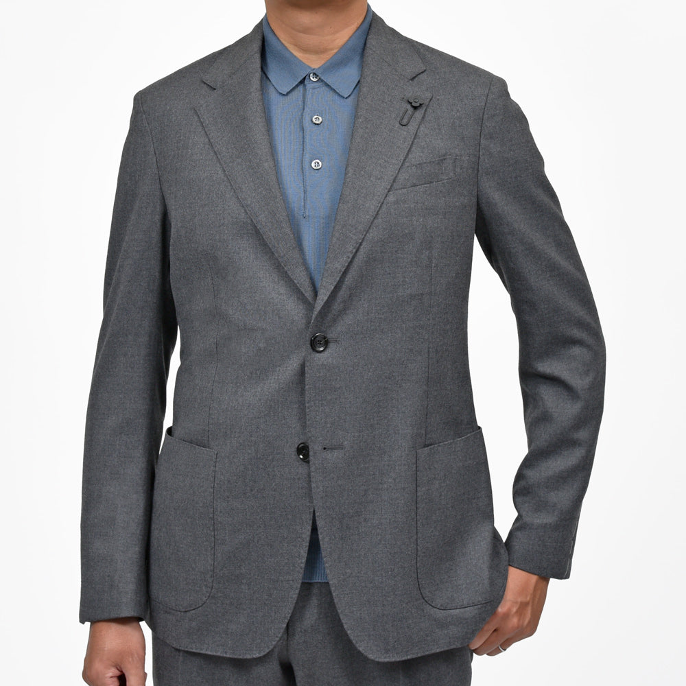 LARDINI(ラルディーニ) ROMAローマ ストレッチウールライトフランネル2B1プリーツスーツ 5216-86301Q5402