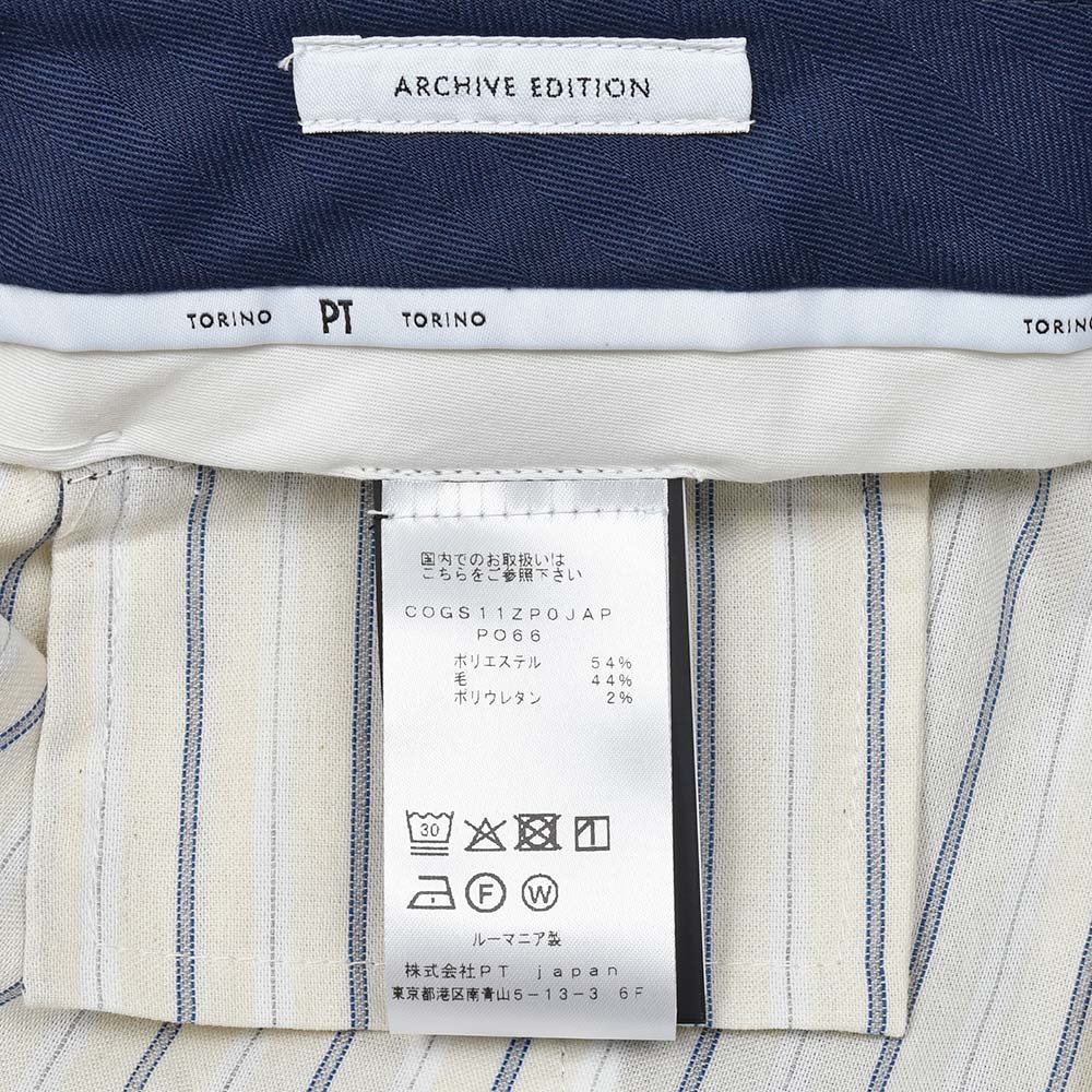 PT TORINO(ピーティー トリノ) ウォッシャブルウール ストレッチ グレンチェック 1プリーツドレスパンツ GENTLEMAN FIT/PO66