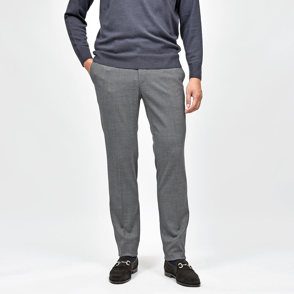 PT TORINO(ピーティー トリノ) ウォッシャブルウール ストレッチ ハウンドトゥース ノープリーツパンツ SUPERSLIM FIT/PO65