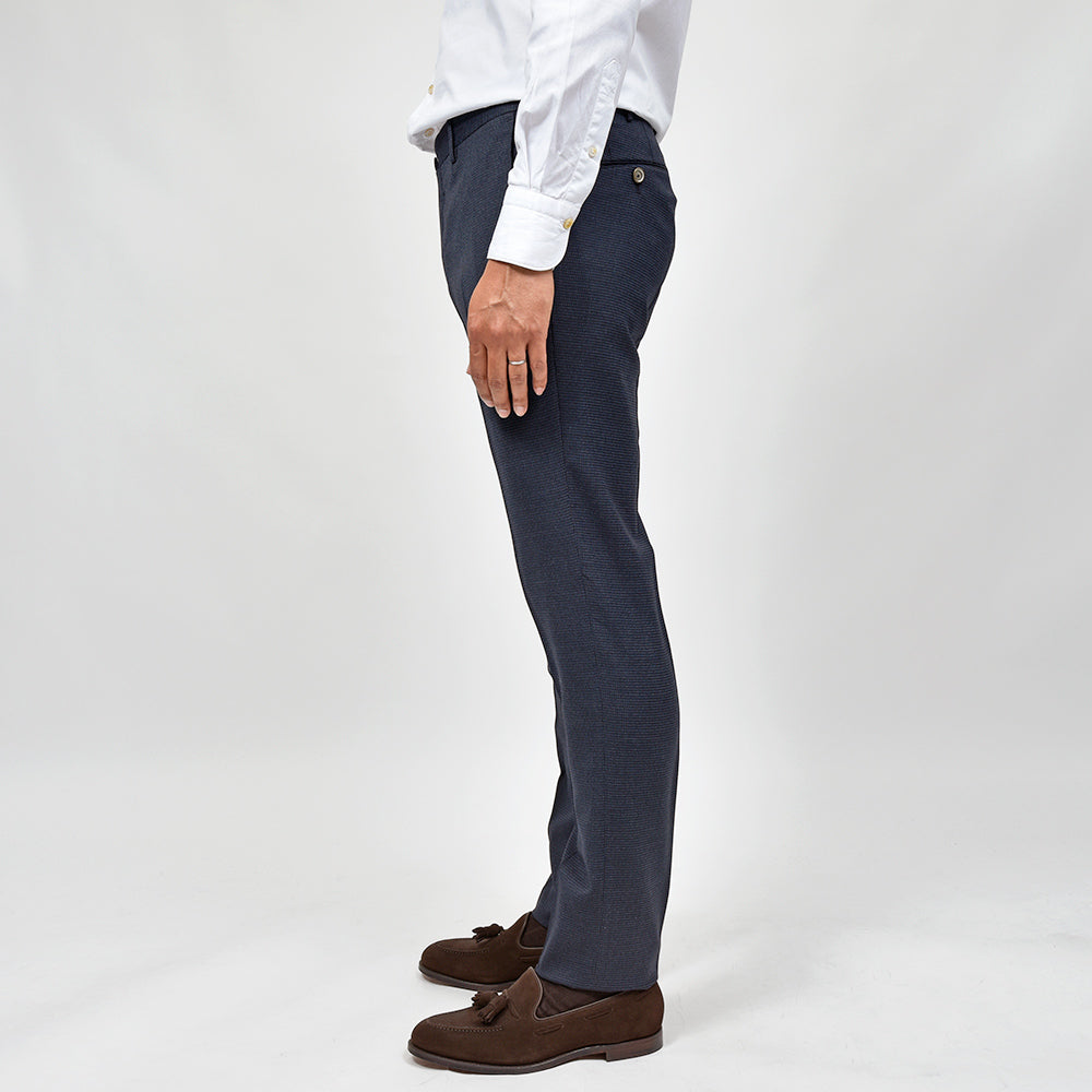 PT TORINO(ピーティー トリノ) ウォッシャブルウール ストレッチ ハウンドトゥース ノープリーツパンツ SUPERSLIM FIT/PO65