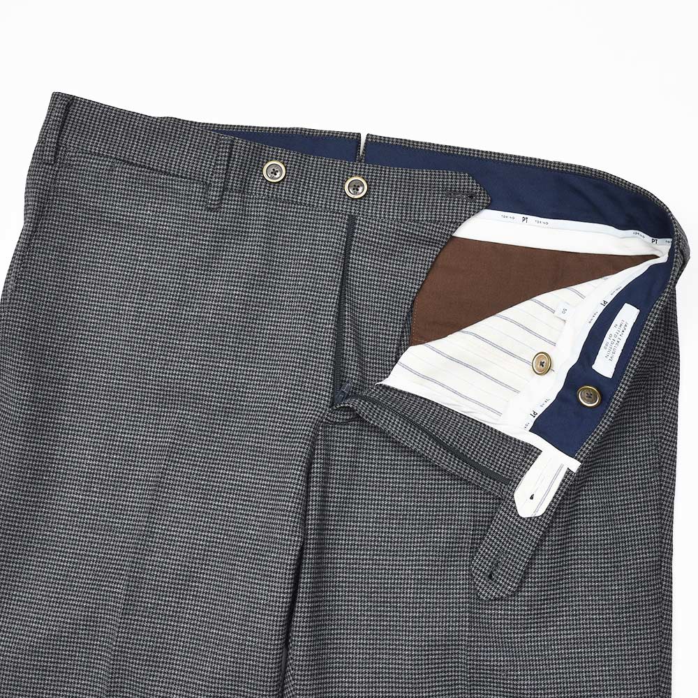 PT TORINO(ピーティー トリノ) ウォッシャブルウール ストレッチ ハウンドトゥース ノープリーツパンツ SUPERSLIM FIT/PO65