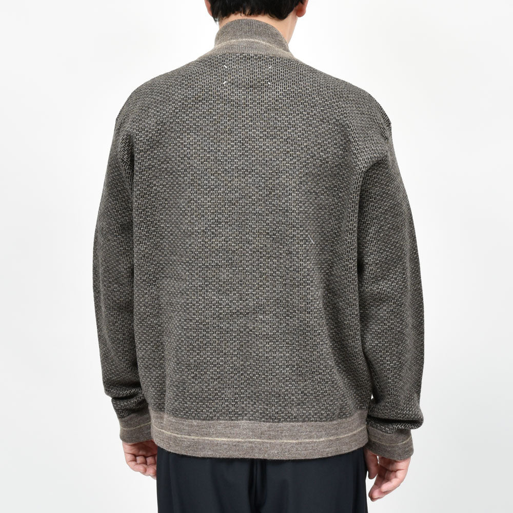Maison Margiela(メゾン マルジェラ) ウールナイロンジャガードジップカーディガン S67HP0033M13183