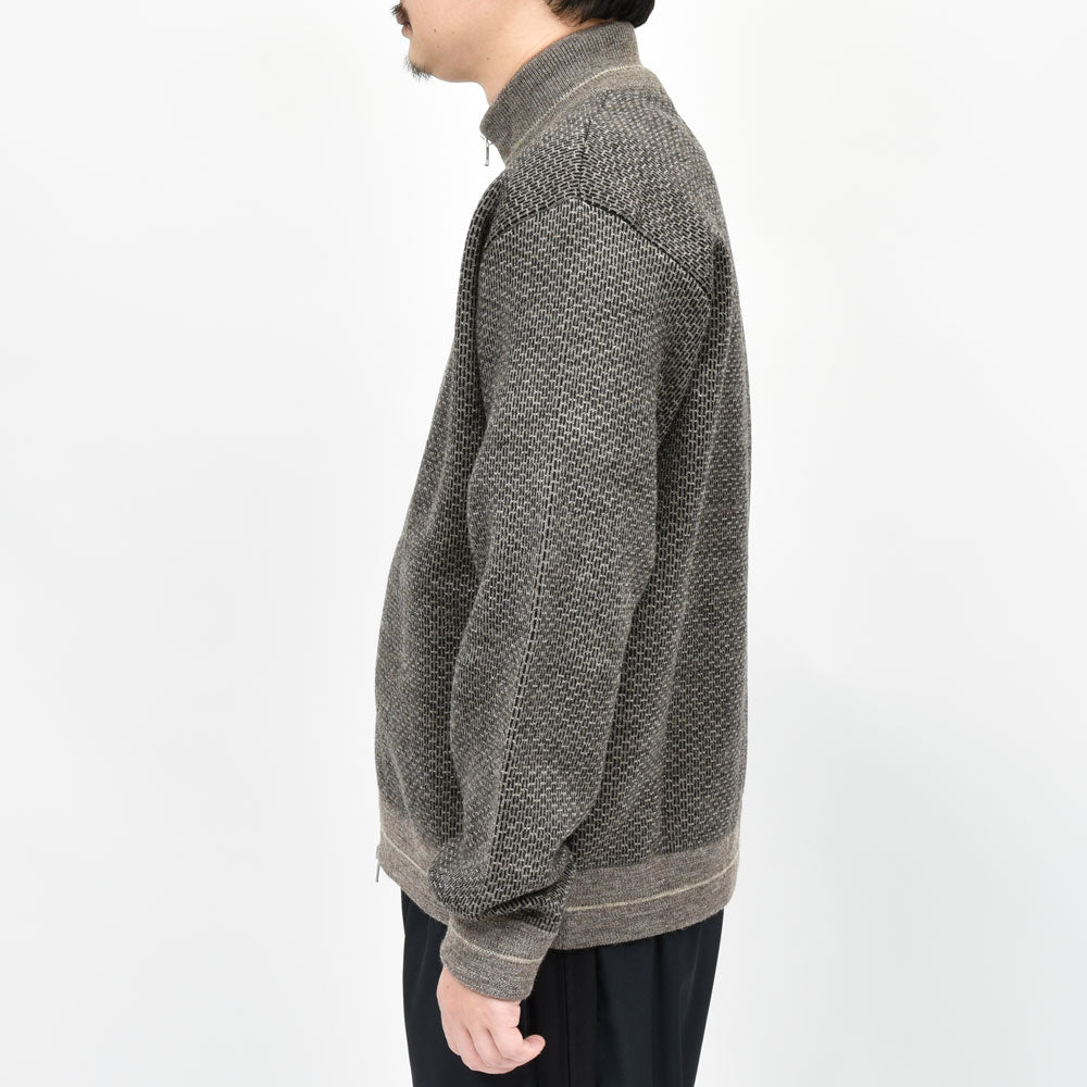 Maison Margiela(メゾン マルジェラ) ウールナイロンジャガードジップカーディガン S67HP0033M13183