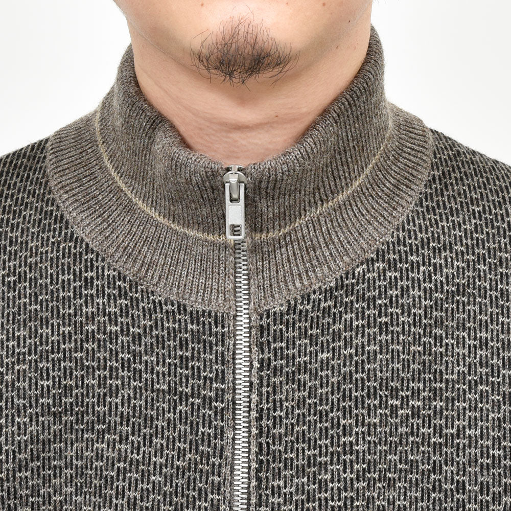 Maison Margiela(メゾン マルジェラ) ウールナイロンジャガードジップカーディガン S67HP0033M13183