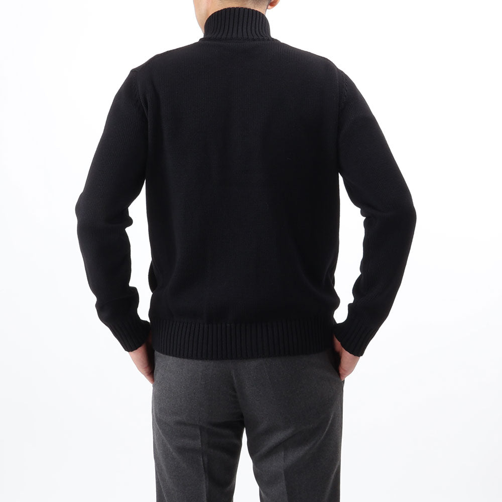 ザノーネ / ニット ブルゾン/CHIOTO(WOOL MERINOS)/810130 ZR229/Z0015/ブラック