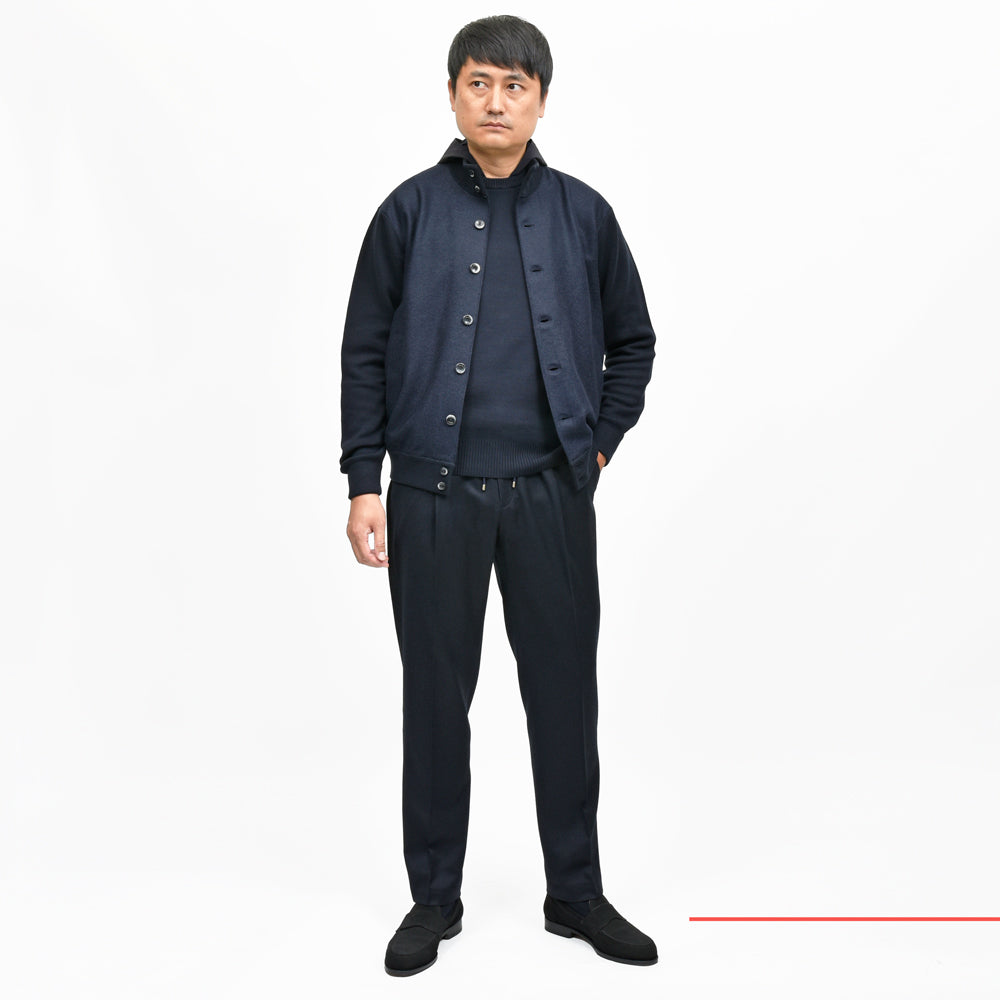HERNO(ヘルノ) RESORTリゾート フェルテッドウール×コットンカシミアニットドライバーズブルゾン MC00041UR-72108