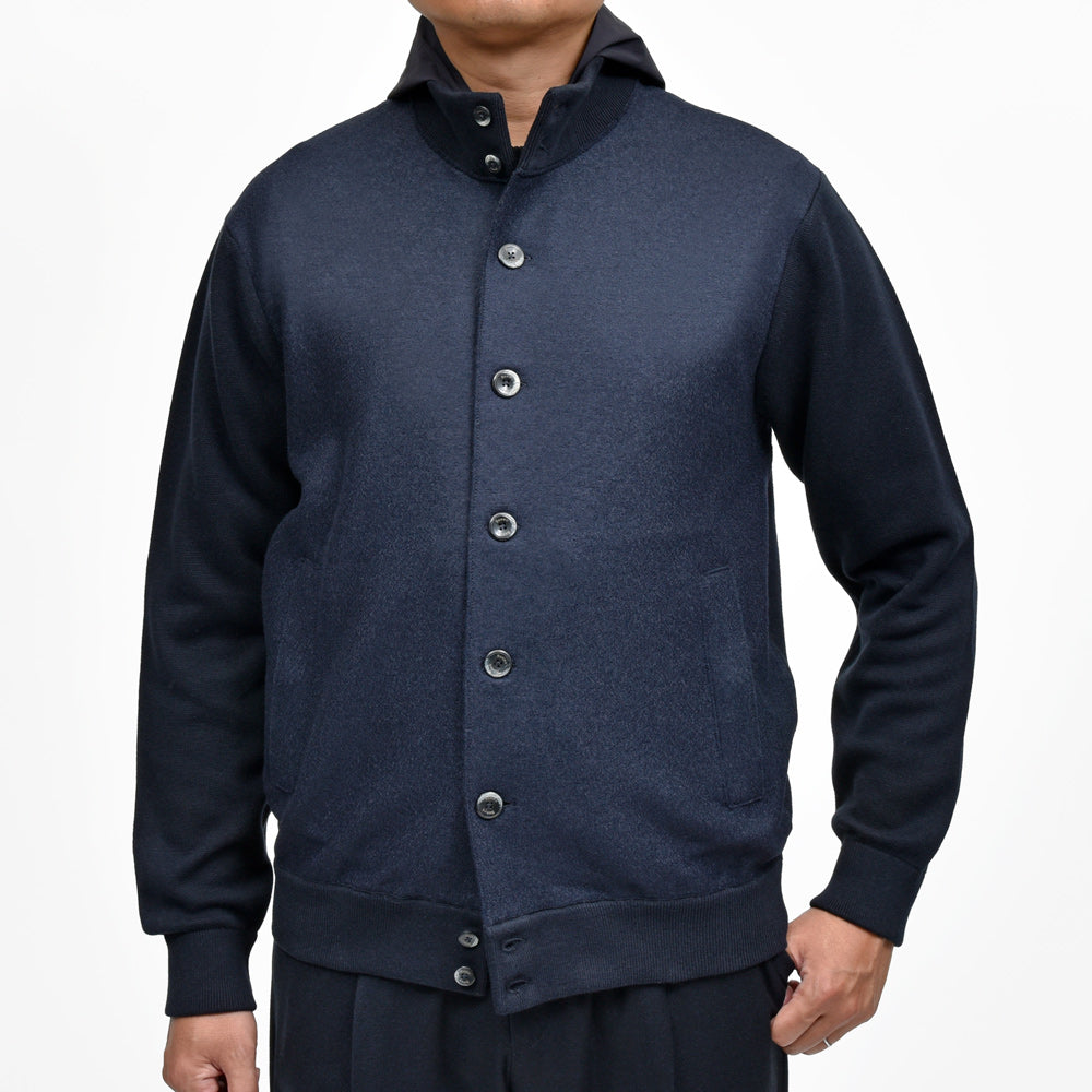 HERNO(ヘルノ) RESORTリゾート フェルテッドウール×コットンカシミアニットドライバーズブルゾン MC00041UR-72108