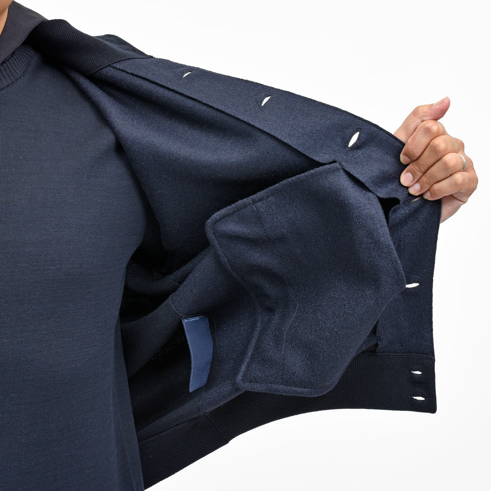 HERNO(ヘルノ) RESORTリゾート フェルテッドウール×コットンカシミアニットドライバーズブルゾン MC00041UR-72108