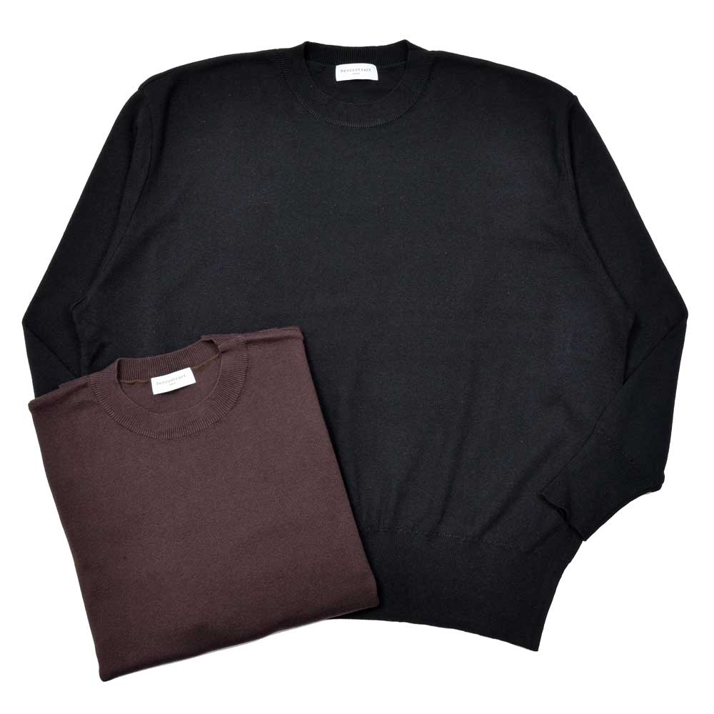 RENCONTRANT(レンコントラント) コットンカシミアクルーネックニット 10055