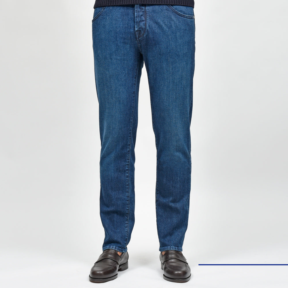 JACOB COHEN(ヤコブコーエン) SCOTTスコット PREMIUM EDITION ウォッシュドコットンストレッチキャロットフィットクロップドデニム 226-22583