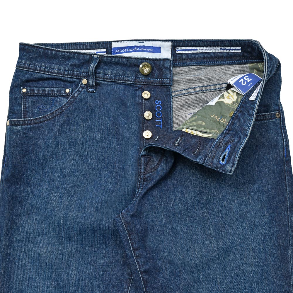 JACOB COHEN(ヤコブコーエン) SCOTTスコット PREMIUM EDITION ウォッシュドコットンストレッチキャロットフィットクロップドデニム 226-22583