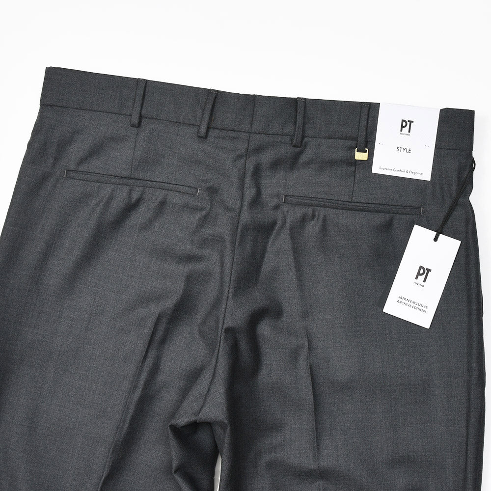 PT TORINO(ピーティー トリノ) ヴァージンウール サキソニー ノープリーツパンツ REBEL FIT/VS09