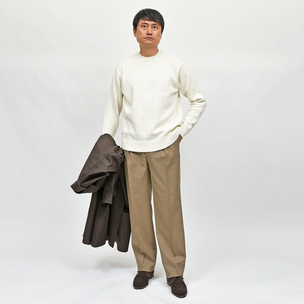 Fumiya Hirano THE TROUSERS(フミヤヒラノトラウザーズ) MADDOX ウール サキソニー サイドアジャスター 2インプリーツパンツ