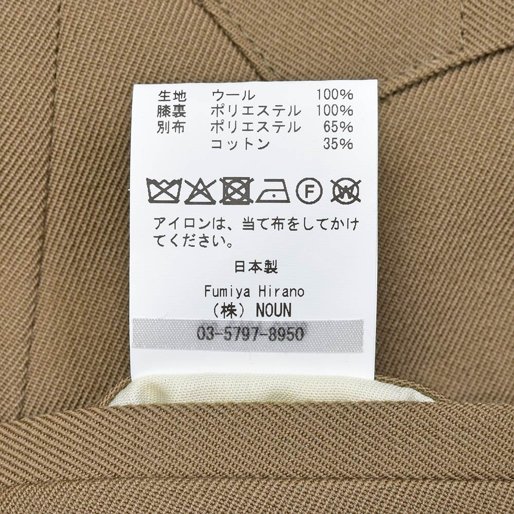 Fumiya Hirano THE TROUSERS(フミヤヒラノトラウザーズ) MADDOX ウール サキソニー サイドアジャスター 2インプリーツパンツ