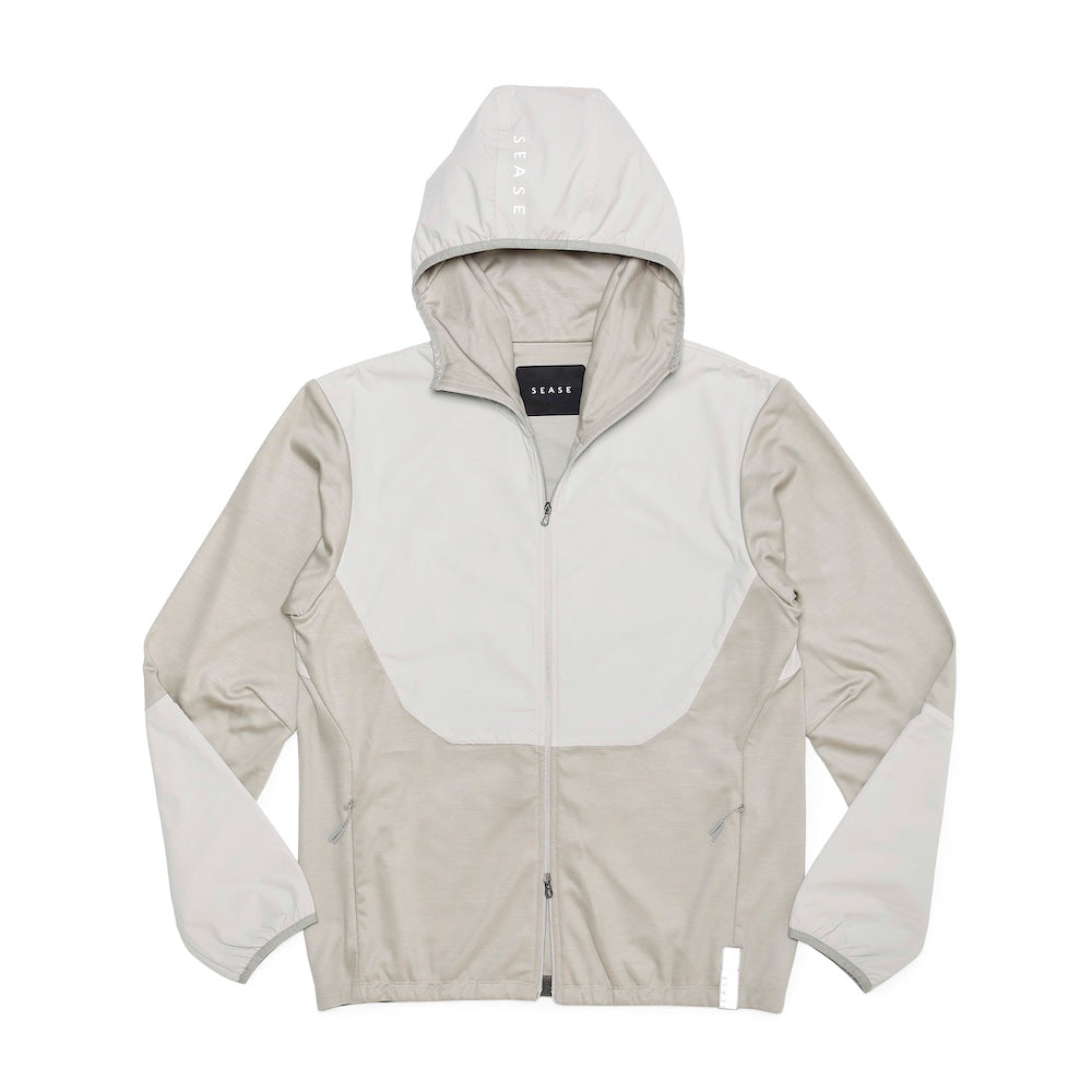 シーズ / ウールジャージー ZIPPED HOODIE HYBRID/WH049 TJ186/DRIFTWOOD