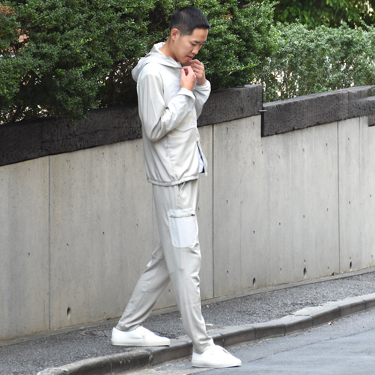 シーズ / サイドポケット付き ウールジャージー DRAWSTRING PANT/PT056 TJ186/DRIFTWOOD