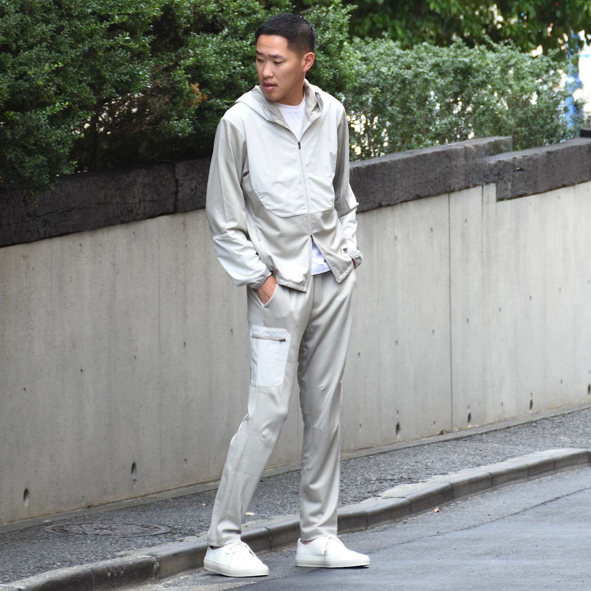 シーズ / サイドポケット付き ウールジャージー DRAWSTRING PANT/PT056 TJ186/DRIFTWOOD