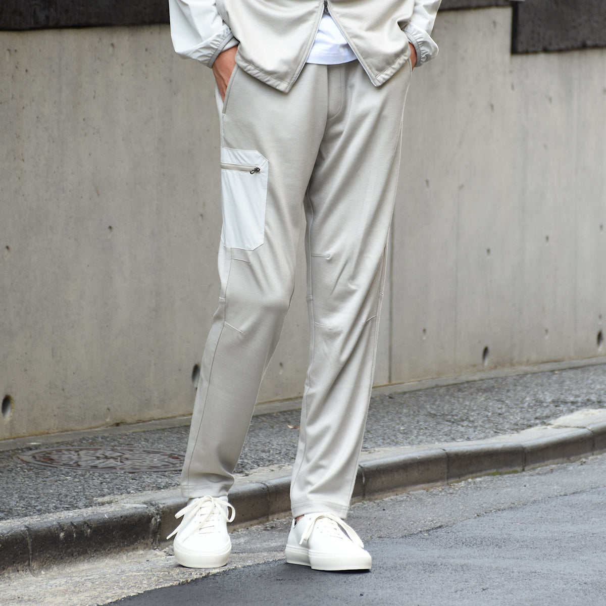 シーズ / サイドポケット付き ウールジャージー DRAWSTRING PANT/PT056 TJ186/DRIFTWOOD