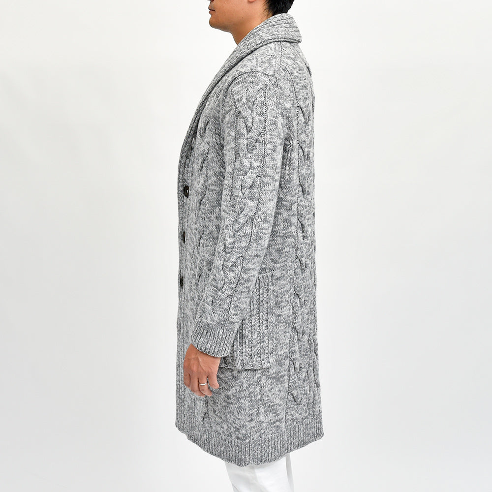 Settefili Cashmere(セッテフィーリ カシミア) ウールカシミヤ ショールカラーロングカーディガン