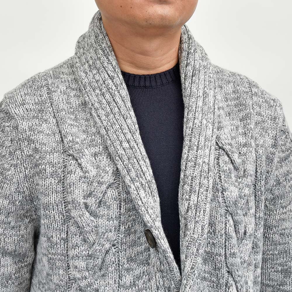 Settefili Cashmere(セッテフィーリ カシミア) ウールカシミヤ ショールカラーロングカーディガン