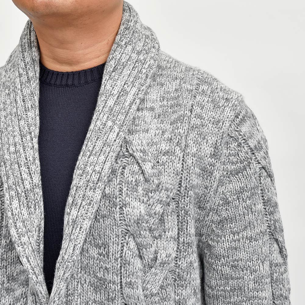 Settefili Cashmere(セッテフィーリ カシミア) ウールカシミヤ ショールカラーロングカーディガン