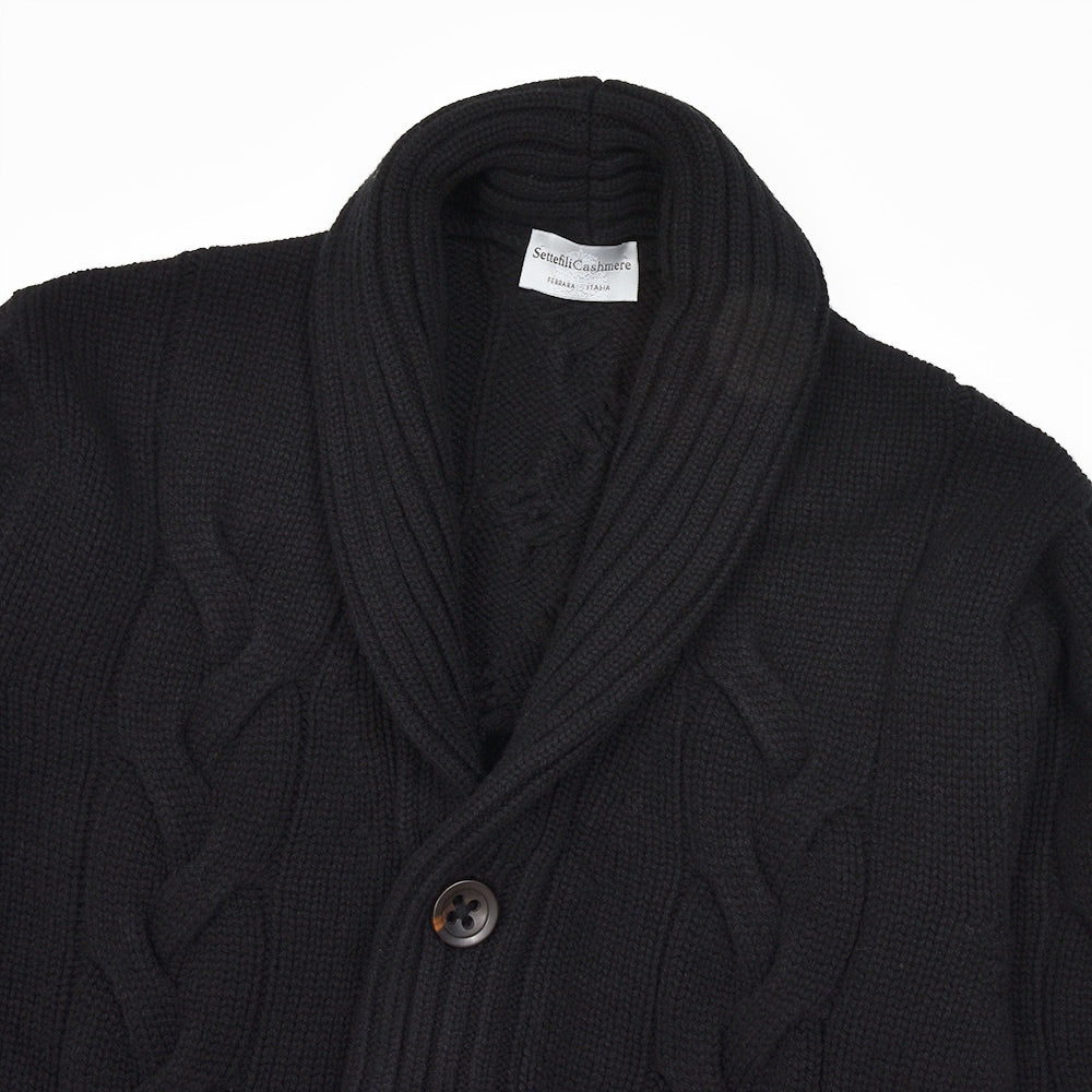 Settefili Cashmere(セッテフィーリ カシミア) ウールカシミヤ ショールカラーロングカーディガン