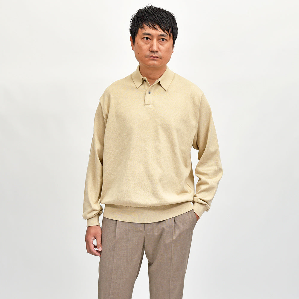 Yonetomi(ヨネトミ) LIGHT WAVE COTTON KNIT POLO ウェーブコットン ニットポロ