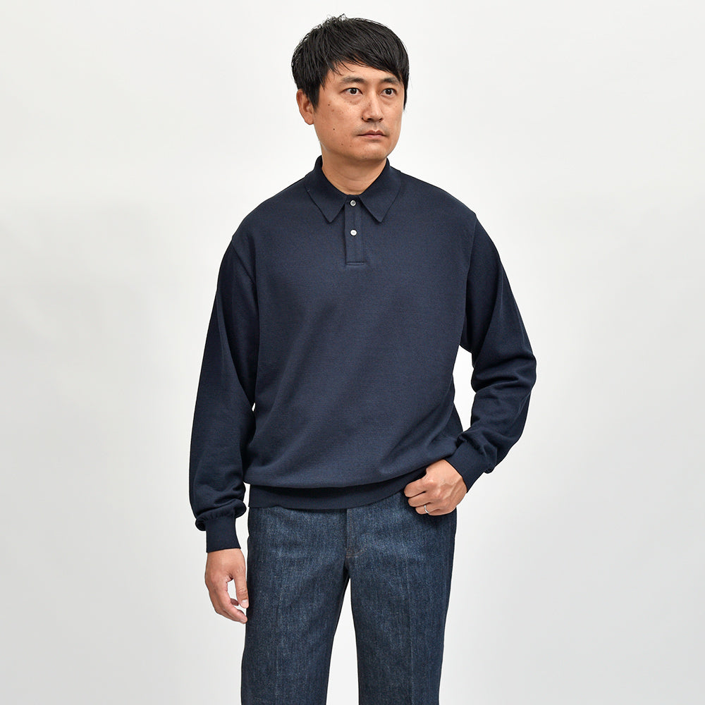 Yonetomi(ヨネトミ) LIGHT WAVE COTTON KNIT POLO ウェーブコットン ニットポロ