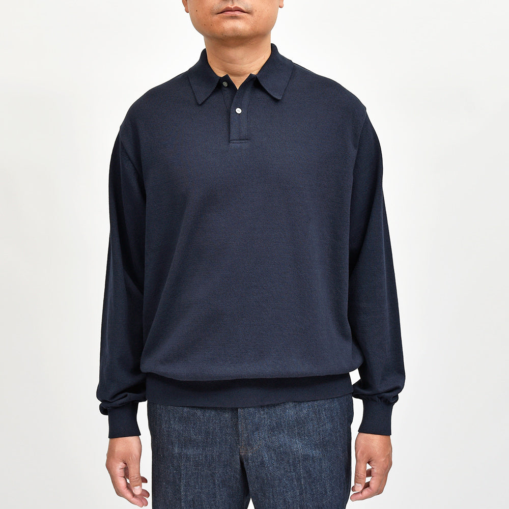 Yonetomi(ヨネトミ) LIGHT WAVE COTTON KNIT POLO ウェーブコットン ニットポロ