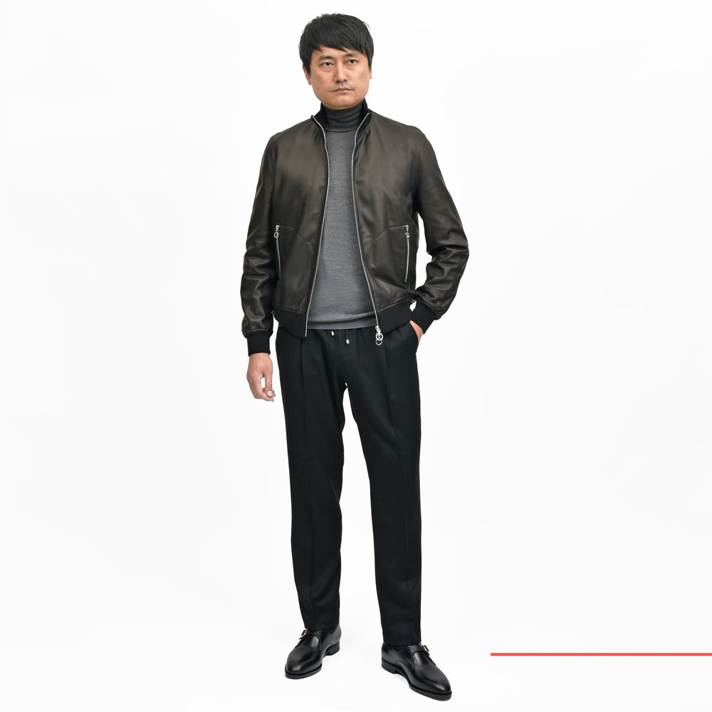 SERAPHIN(セラファン) BLOUSON506 ラムレザーリブスタンドカラーブルゾン 210-00 14252007025
