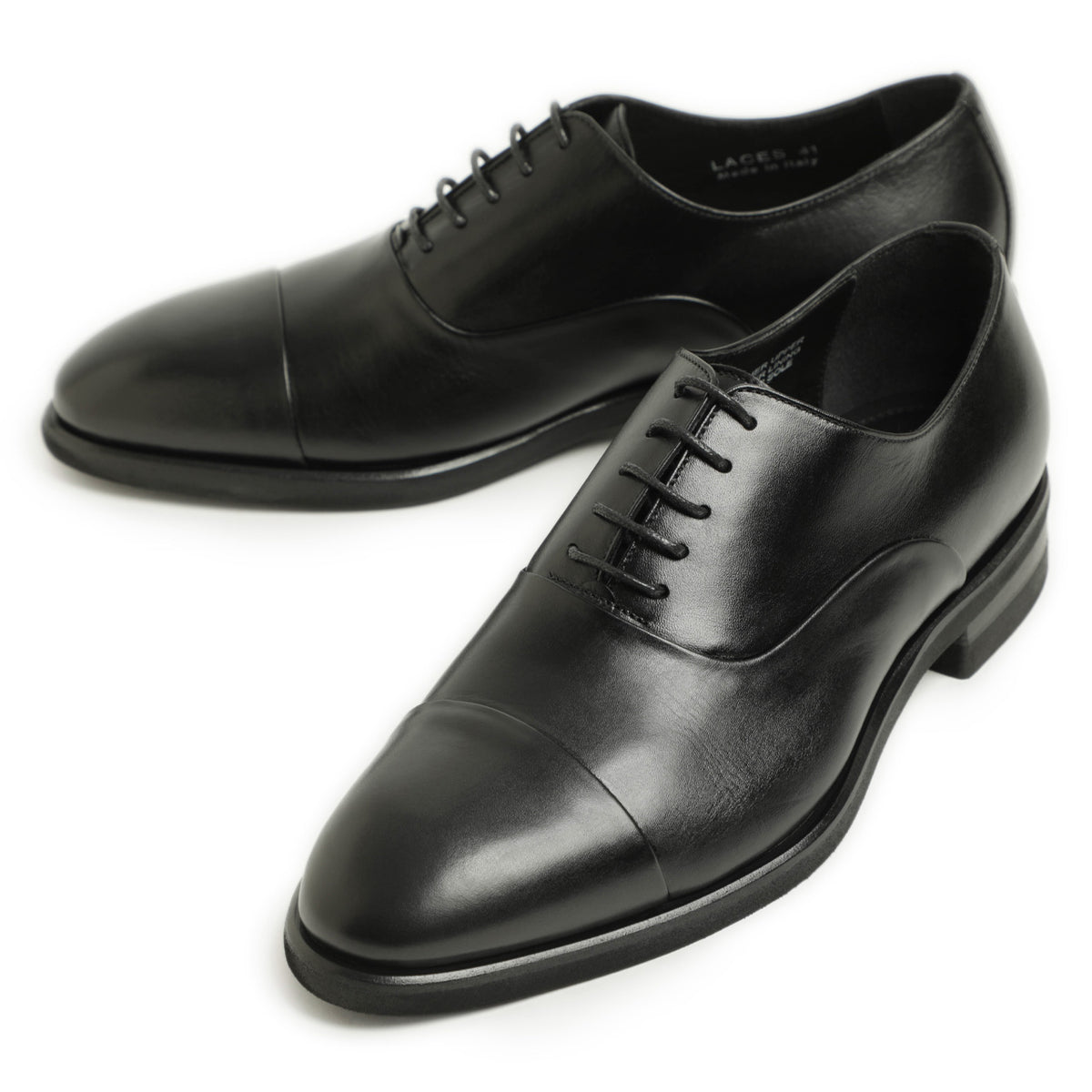 カルツォレリア トスカーナ / レザー ストレートチップ キャップトゥ 軽量 内羽根 シューズ(EXTRA LIGHTソール)/LACES EXL ブラック