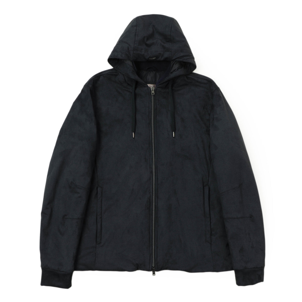 ヘルノ / エコスエード ポリエステル ストレッチ ダブルジップ ショート丈 ジップアップパーカー / Resort / GI00083UR / ネイビー